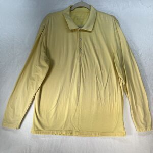 Coolibar Weekend Polo Mens Large Yellow Stretch UPF50+ Long Sleeve UV Protection
